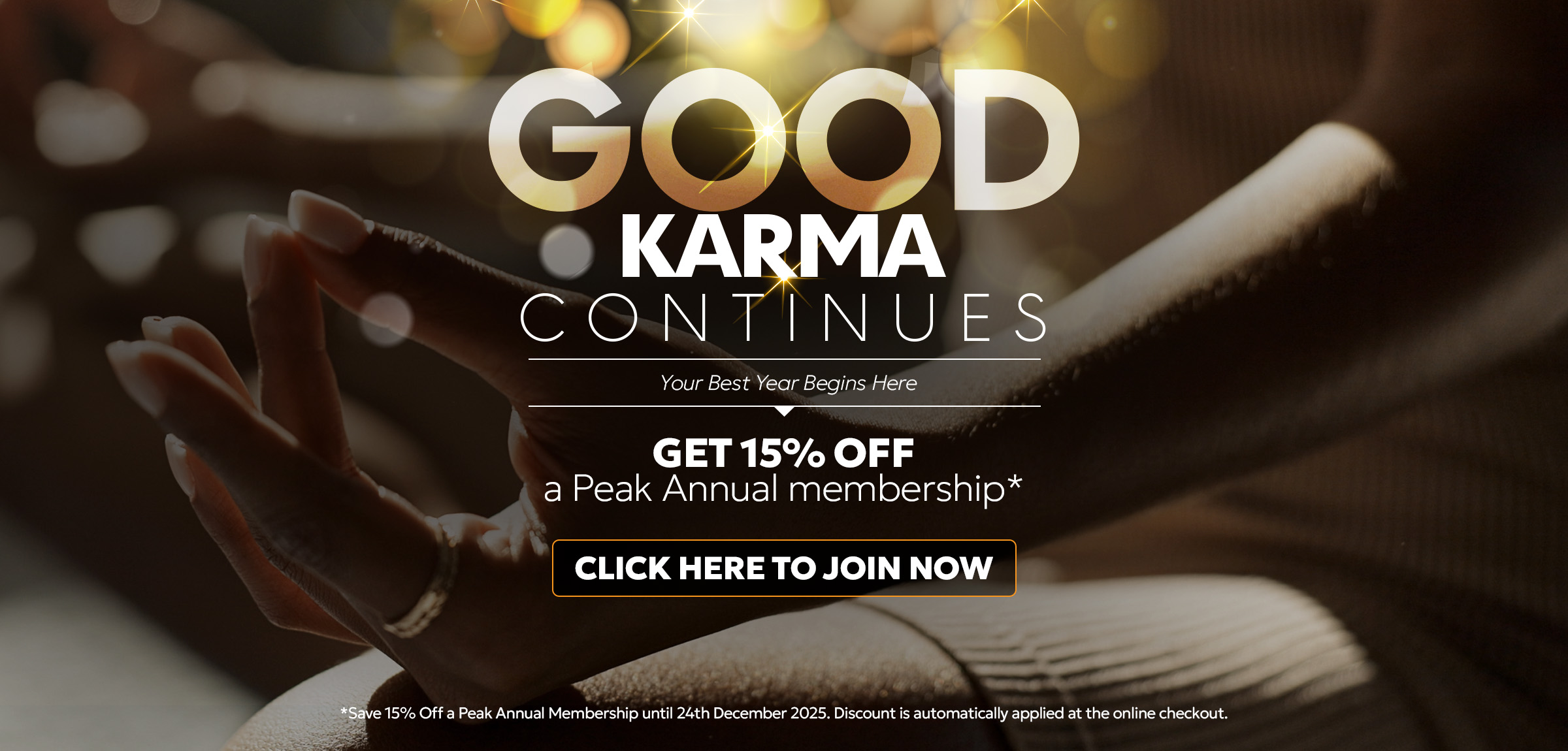 GOOD KARMA CONTINUES - Save 15% Off a Peak Annual Membership until 24th December 2025